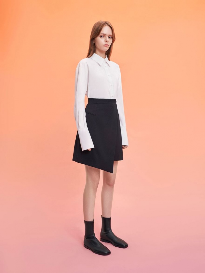 Botine Charles & Keith Zip-Up Negrii | 692NDRJOC
