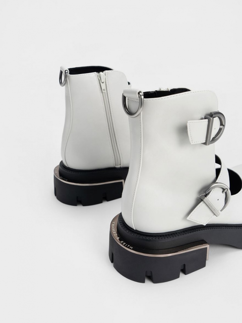 Cizme Groase Charles & Keith Selma Buckled Albi | 498IFWGEX