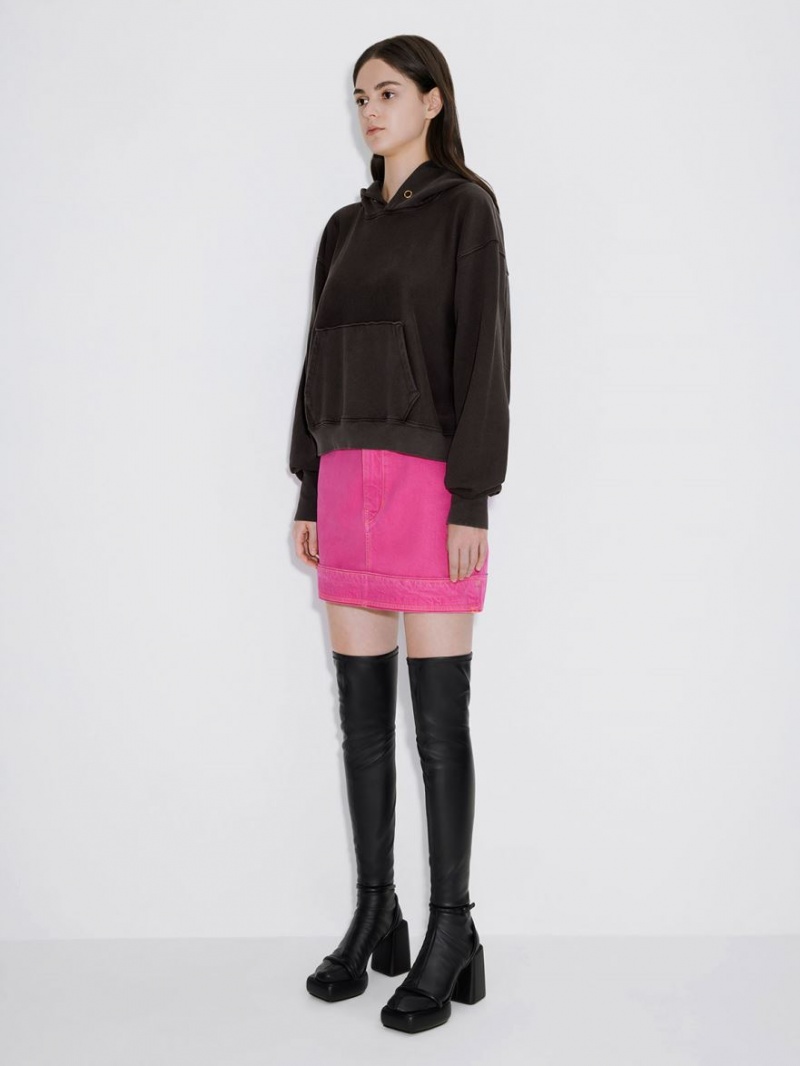 Cizme Inalte Charles & Keith Lucile Thigh Negrii | 834QTSHVI