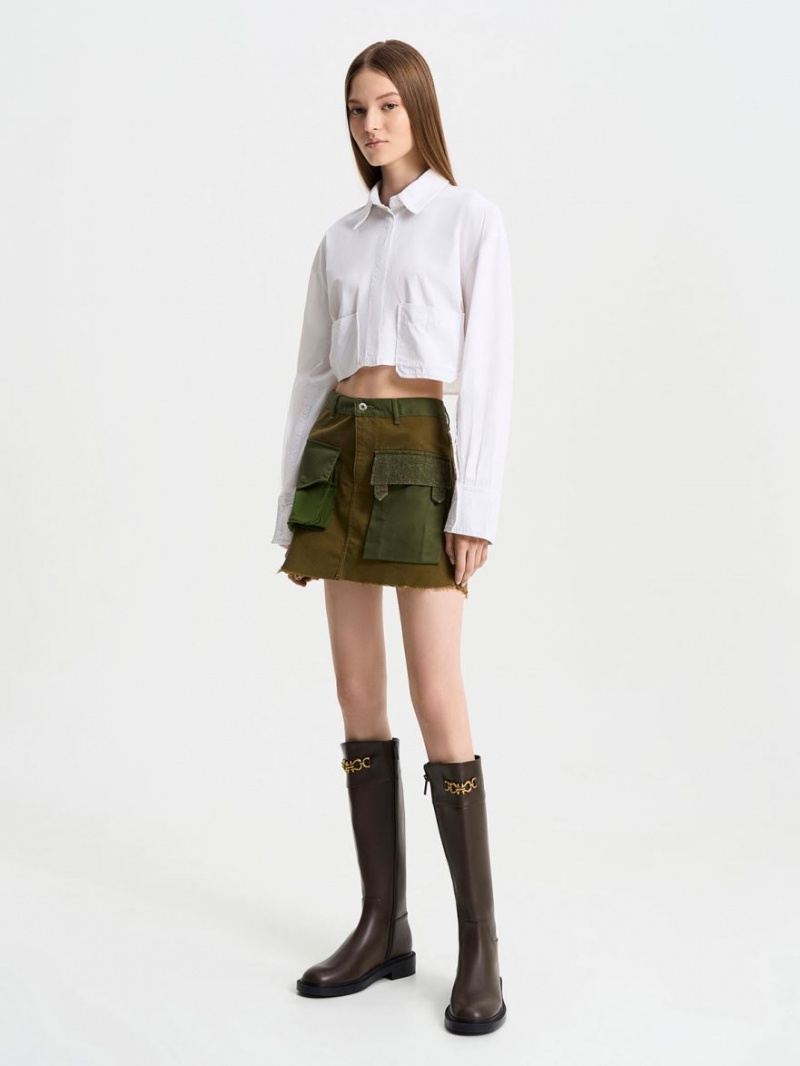 Cizme Pana La Genunchi Charles & Keith Metallic Chain Accent Maro Inchis | 731RMWXJL