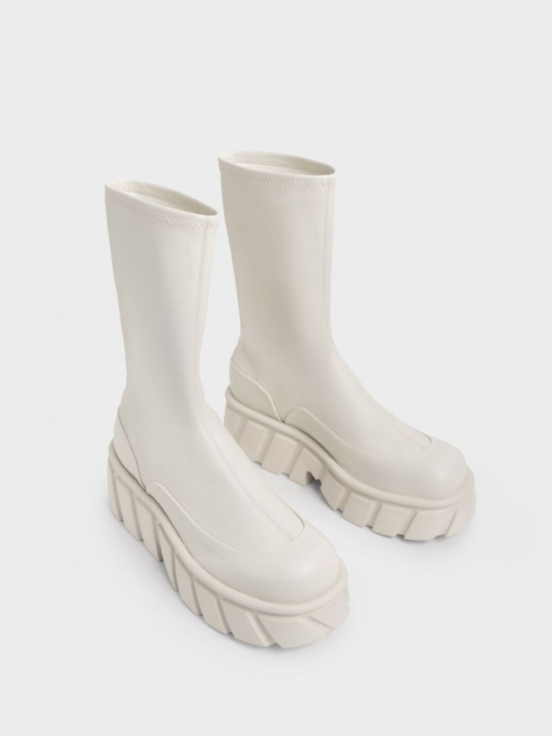 Cizme cu Platforma Charles & Keith Aberdeen Albi | 782ZSFNVW