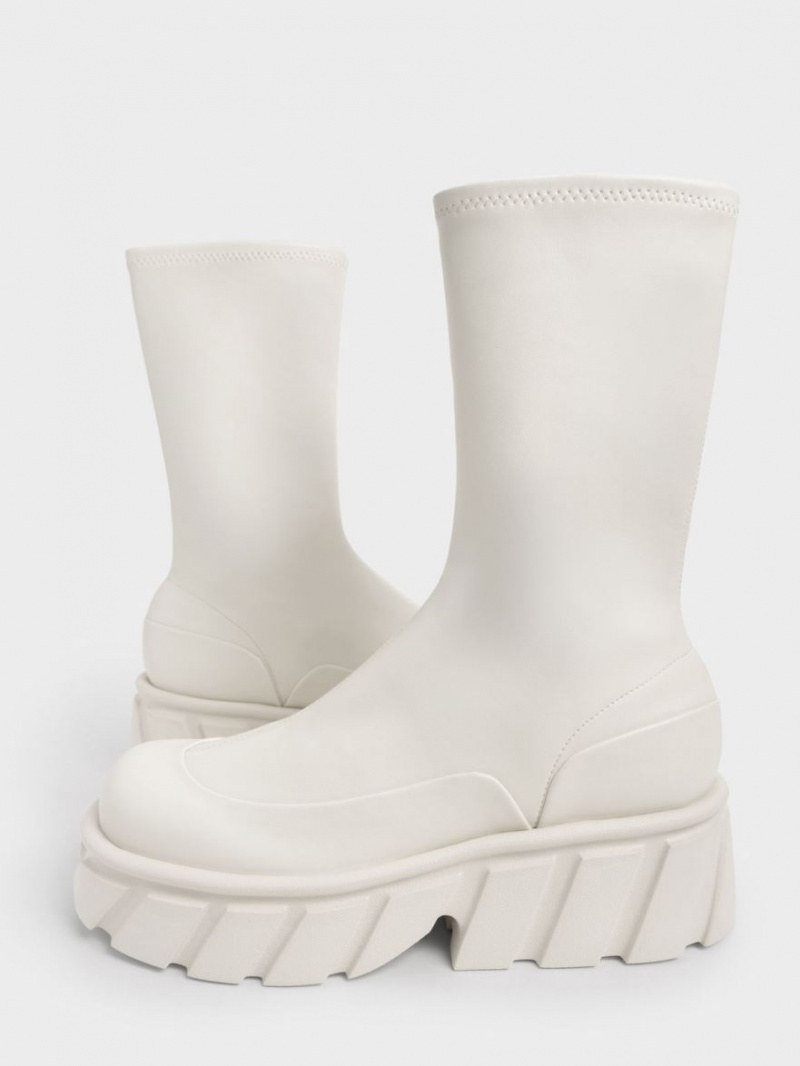 Cizme cu Platforma Charles & Keith Aberdeen Albi | 782ZSFNVW