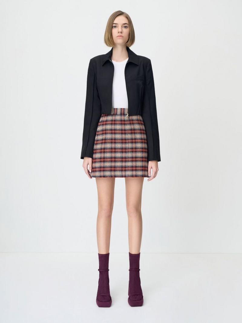 Cizme cu Platforma Charles & Keith Lucile Textured Calf Visinii | 836MCNWJE