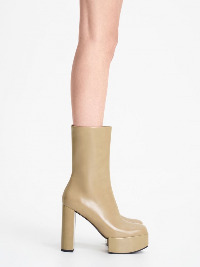 Cizme cu Toc Charles & Keith Corinth Blade Masline Verzi | 382CVQGWP