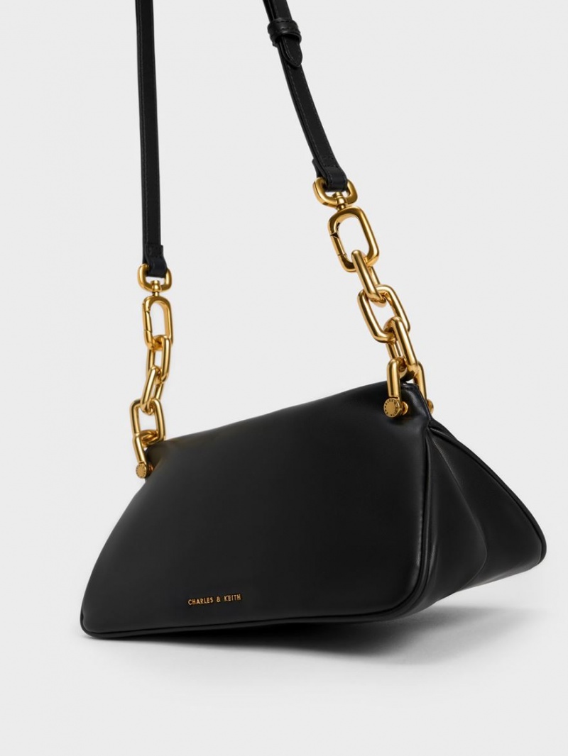 Geantă Hobo Charles & Keith Cleona Braided Handle Negrii | 752XNUVBG