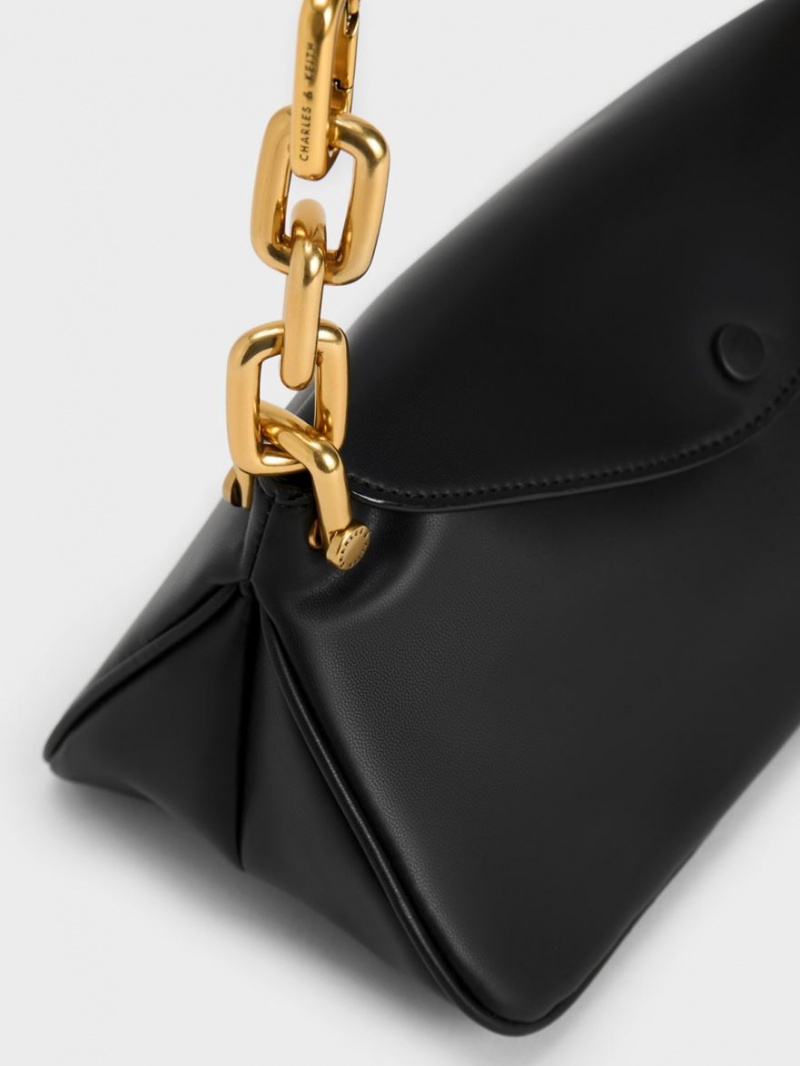 Geantă Hobo Charles & Keith Cleona Braided Handle Negrii | 752XNUVBG