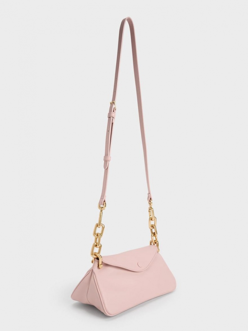 Geantă Hobo Charles & Keith Cleona Braided Handle Roz Deschis | 643SXRNYQ