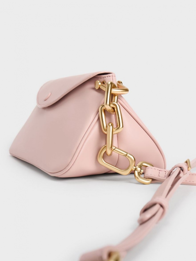 Geantă Hobo Charles & Keith Cleona Braided Handle Roz Deschis | 643SXRNYQ