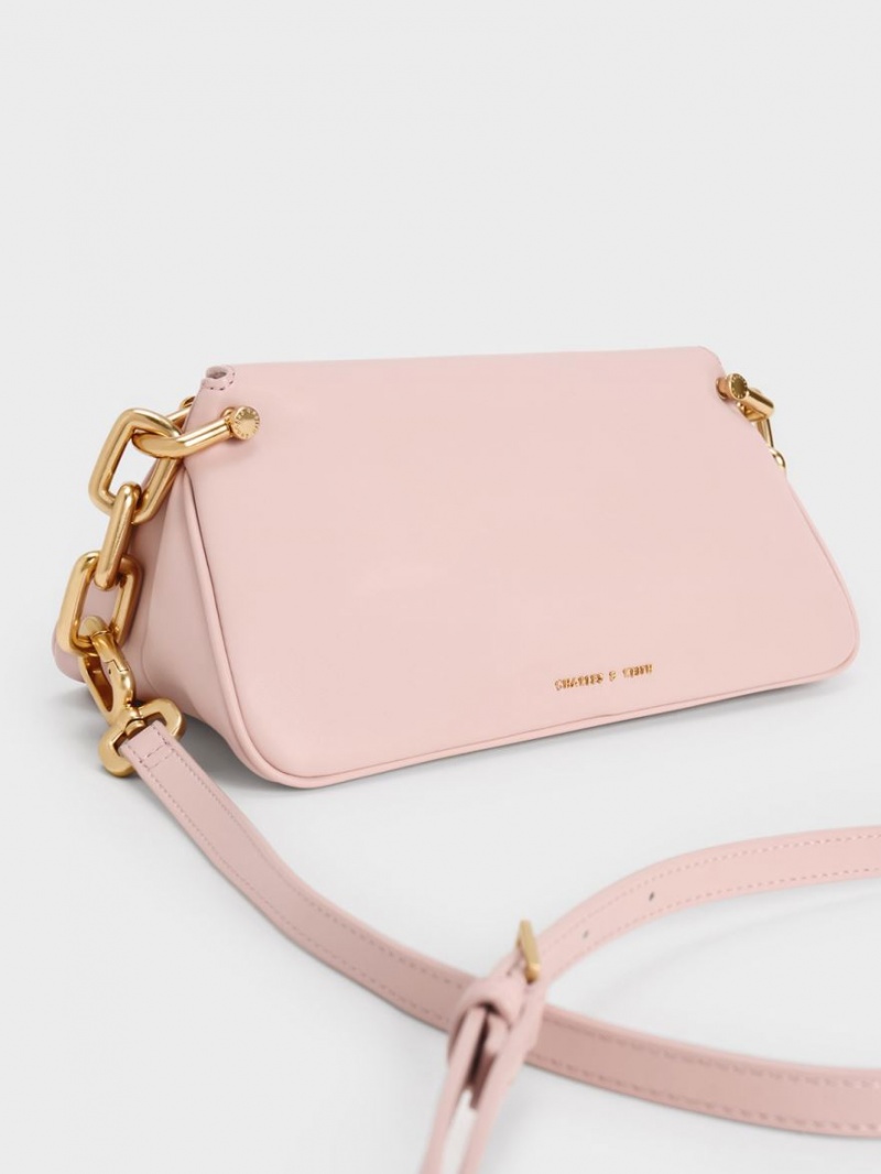 Geantă Hobo Charles & Keith Cleona Braided Handle Roz Deschis | 643SXRNYQ