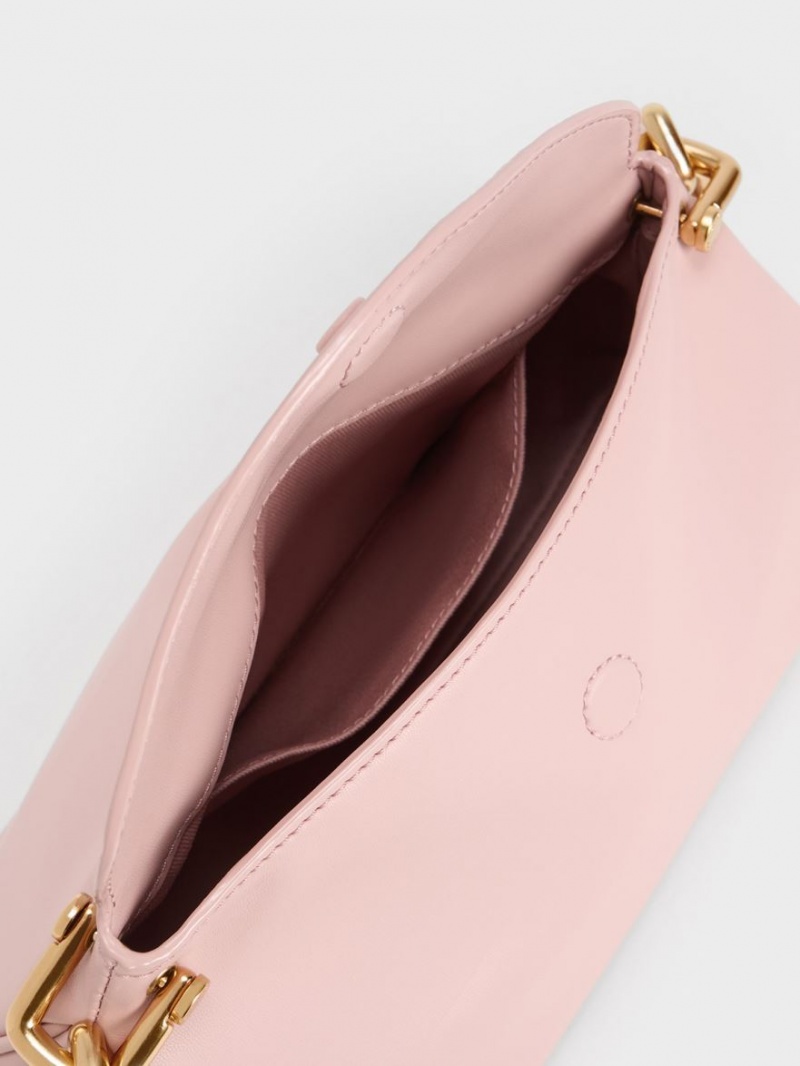 Geantă Hobo Charles & Keith Cleona Braided Handle Roz Deschis | 643SXRNYQ
