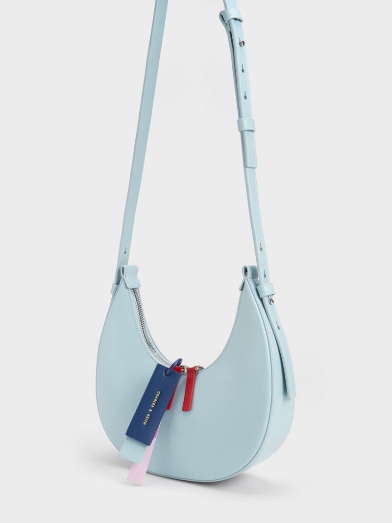 Geantă Hobo Charles & Keith Cockade Crescent Albastri | 240OFBDLE