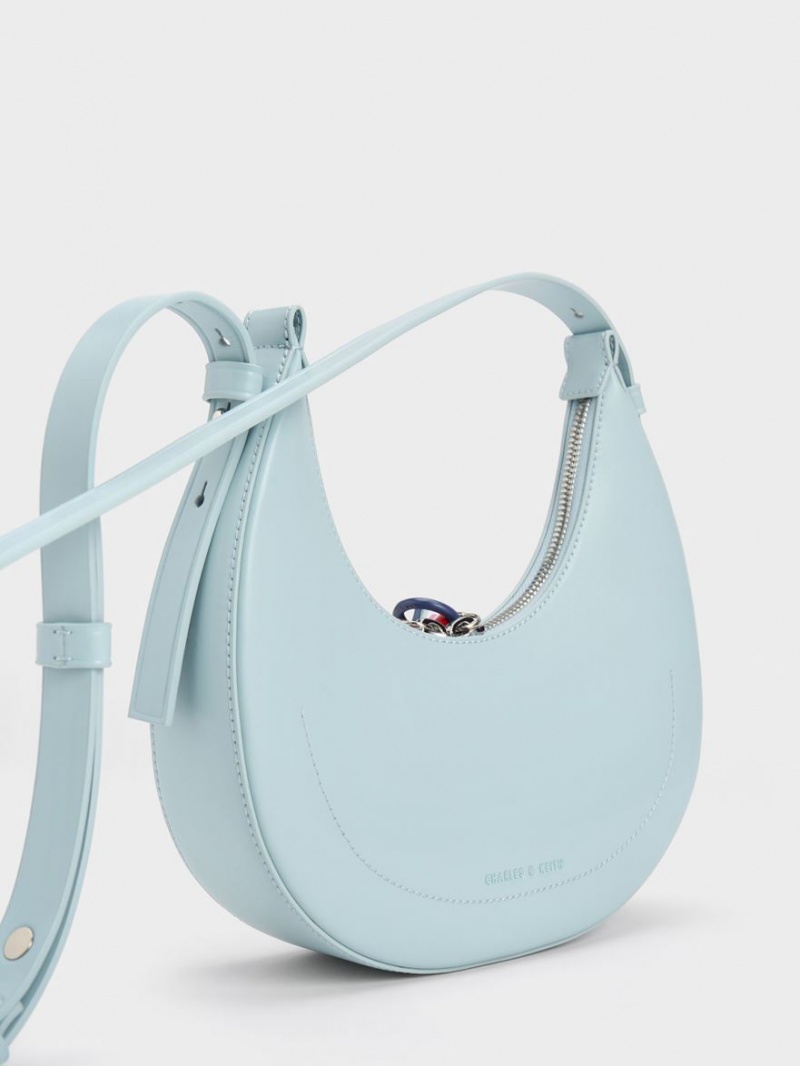 Geantă Hobo Charles & Keith Cockade Crescent Albastri | 240OFBDLE
