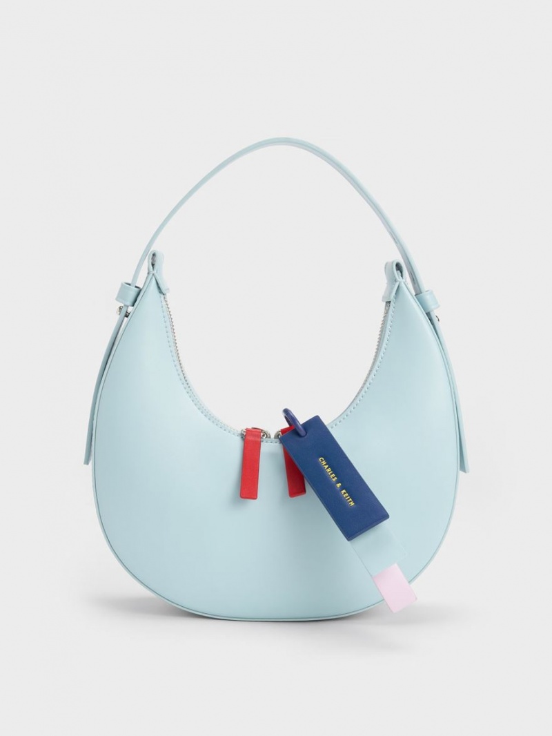 Geantă Hobo Charles & Keith Cockade Crescent Albastri | 240OFBDLE