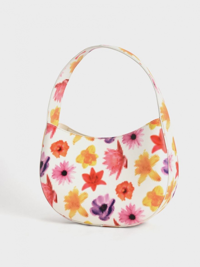 Geantă Hobo Charles & Keith Coda Floral-Print Top Handle Colorati | 538EYGJBP