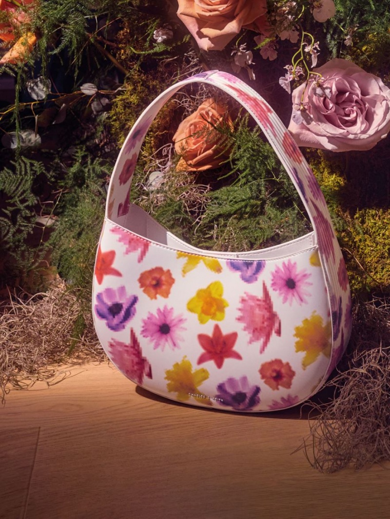 Geantă Hobo Charles & Keith Coda Floral-Print Top Handle Colorati | 538EYGJBP