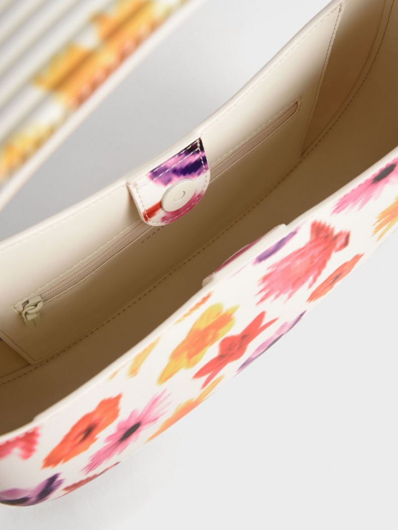 Geantă Hobo Charles & Keith Coda Floral-Print Top Handle Colorati | 538EYGJBP