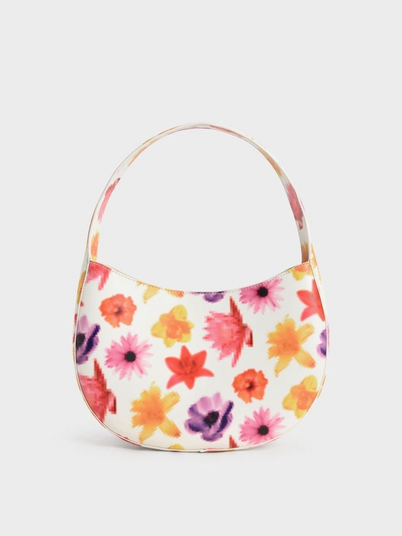 Geantă Hobo Charles & Keith Coda Floral-Print Top Handle Colorati | 538EYGJBP