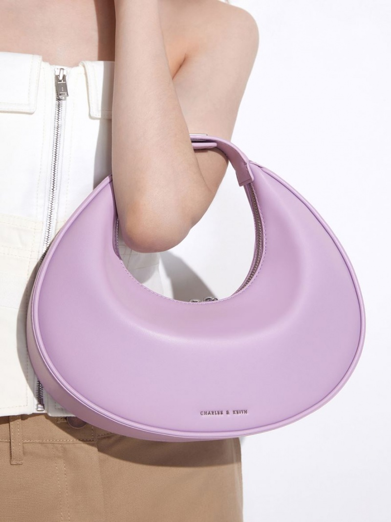 Geantă Hobo Charles & Keith Crescent Violet | 496UEQDTF