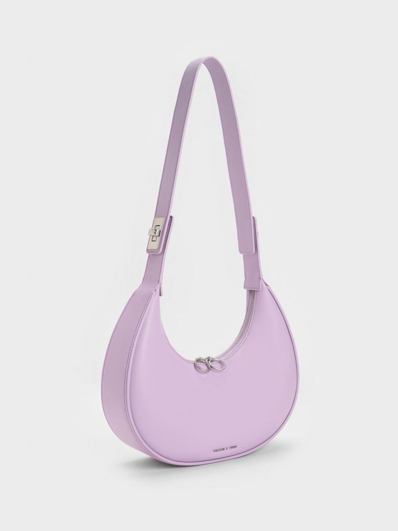 Geantă Hobo Charles & Keith Crescent Violet | 496UEQDTF