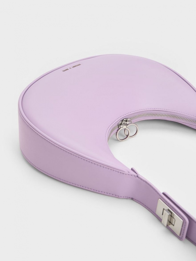 Geantă Hobo Charles & Keith Crescent Violet | 496UEQDTF