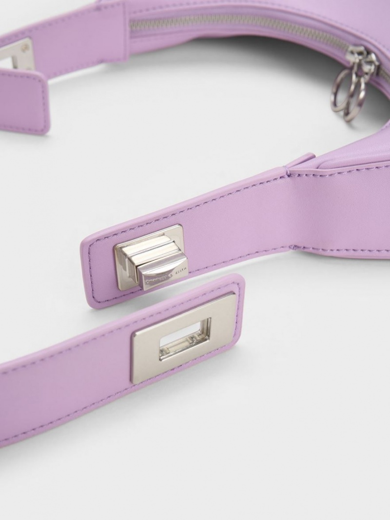 Geantă Hobo Charles & Keith Crescent Violet | 496UEQDTF