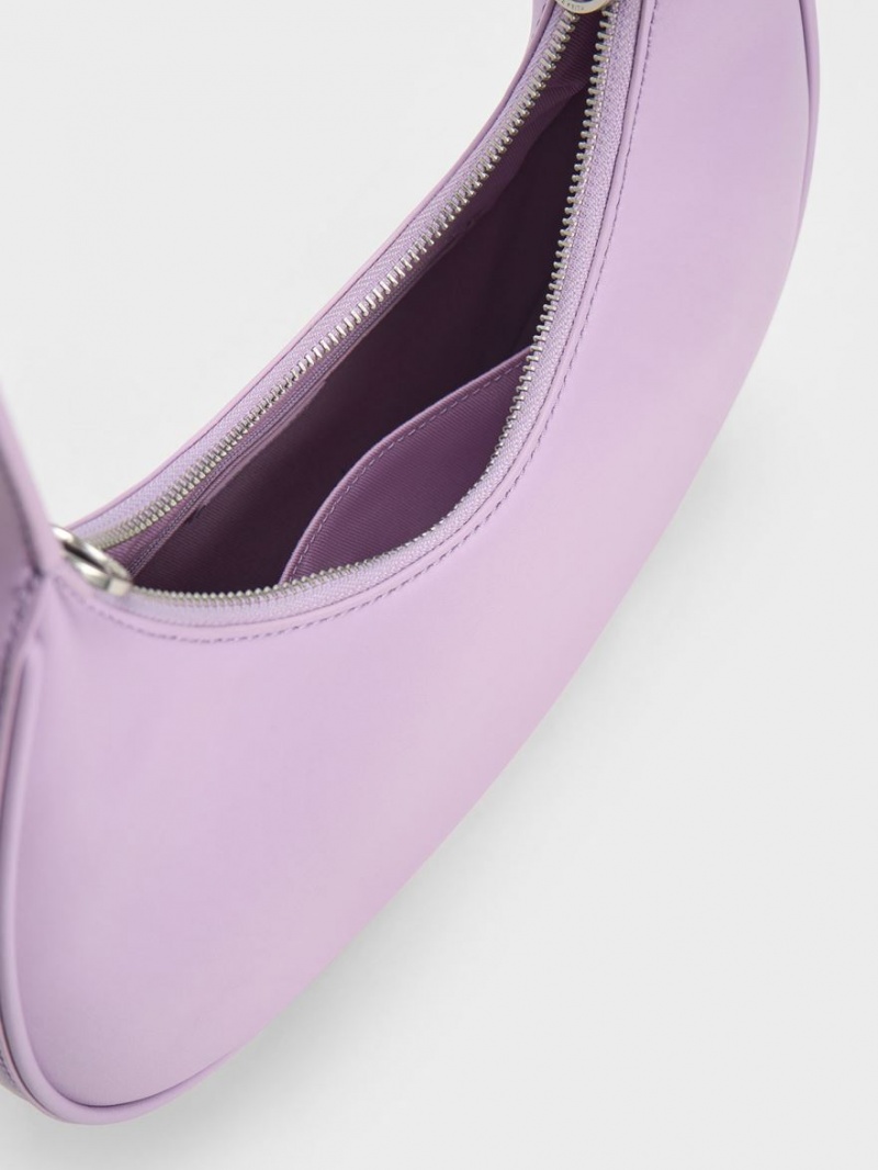 Geantă Hobo Charles & Keith Crescent Violet | 496UEQDTF