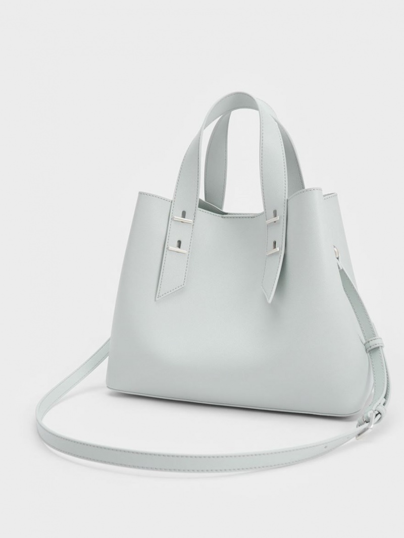 Geantă Hobo Charles & Keith Double Handle Gri Deschis | 873KXDGHY