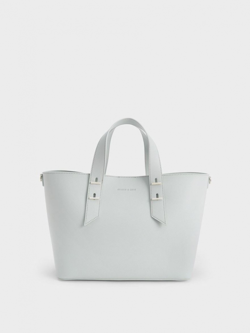 Geantă Hobo Charles & Keith Double Handle Gri Deschis | 873KXDGHY