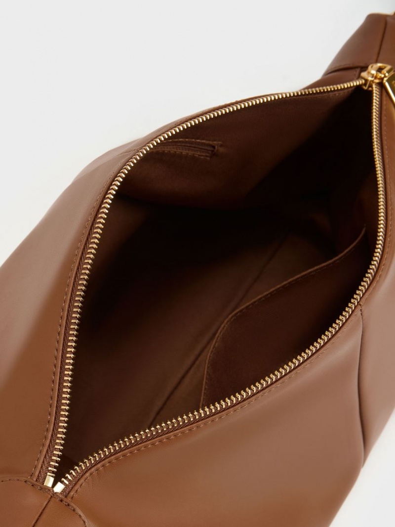 Geantă Hobo Charles & Keith Grosolan Chain Link Ciocolata | 401VGBFMH