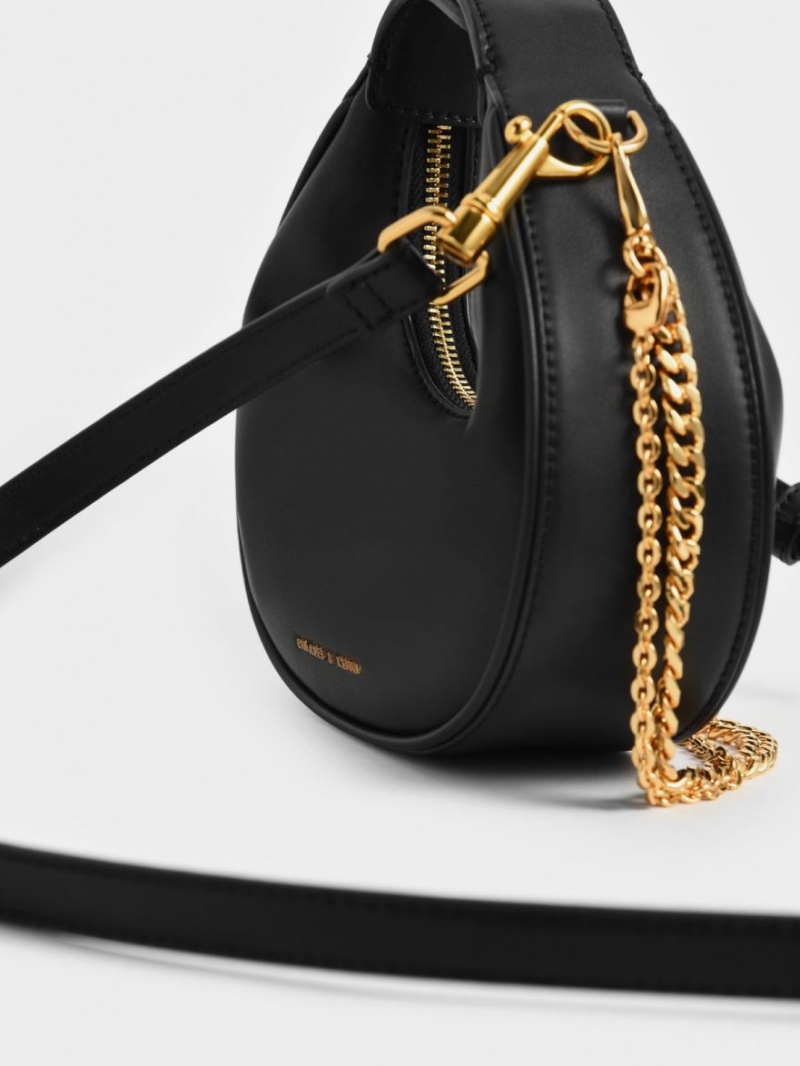 Geantă Hobo Charles & Keith Mini Crescent Negrii | 927PCXIDY