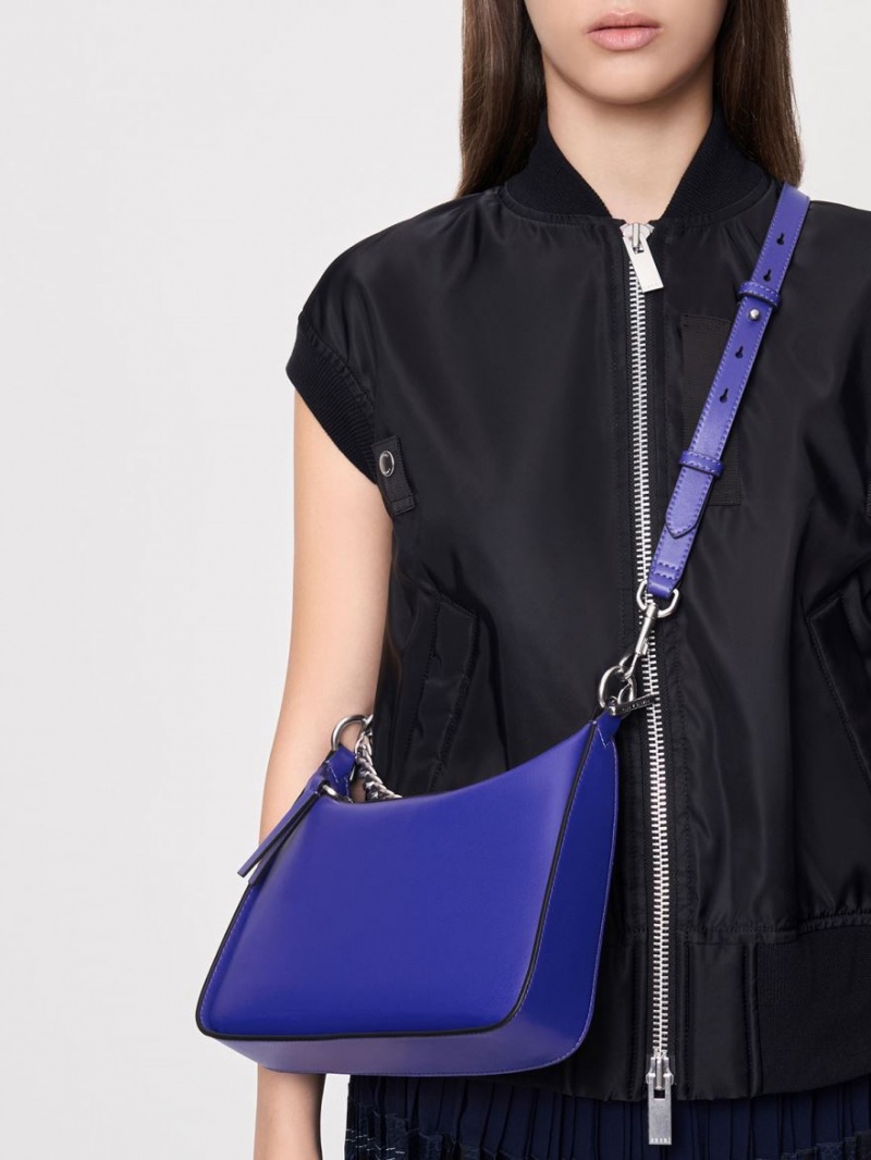 Geantă Hobo Charles & Keith Minta Chain-Link Albastri | 291XHVQGC