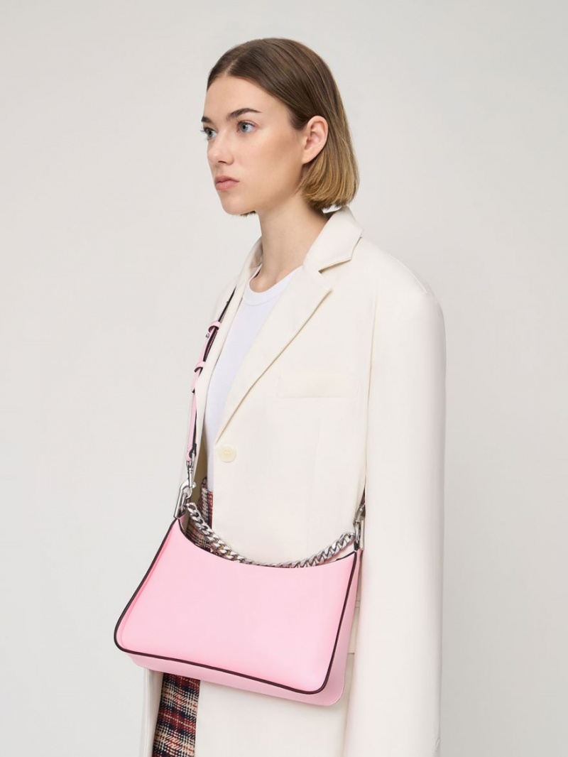 Geantă Hobo Charles & Keith Minta Chain-Link Roz | 317KMPNJA