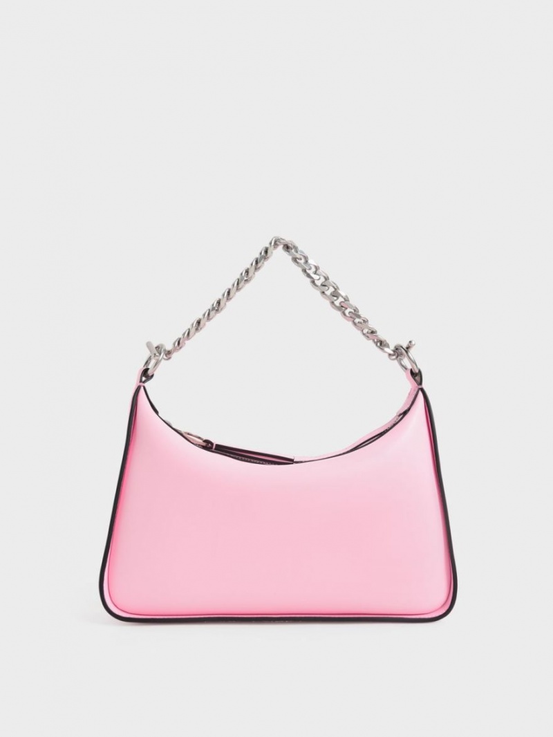 Geantă Hobo Charles & Keith Minta Chain-Link Roz | 317KMPNJA