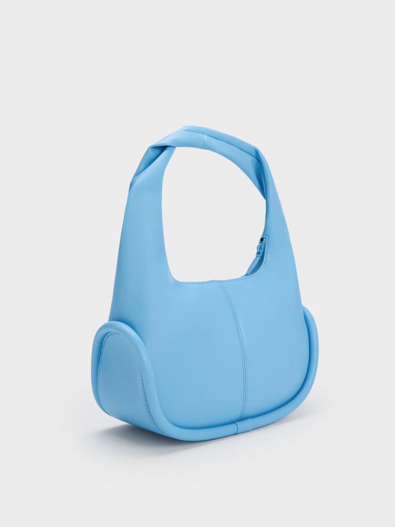 Geantă Hobo Charles & Keith Tubular Slouchy Albastri | 563JXANDL