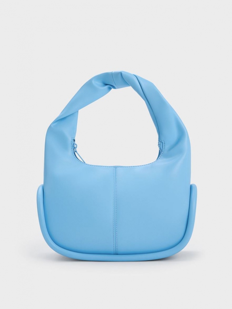 Geantă Hobo Charles & Keith Tubular Slouchy Albastri | 563JXANDL