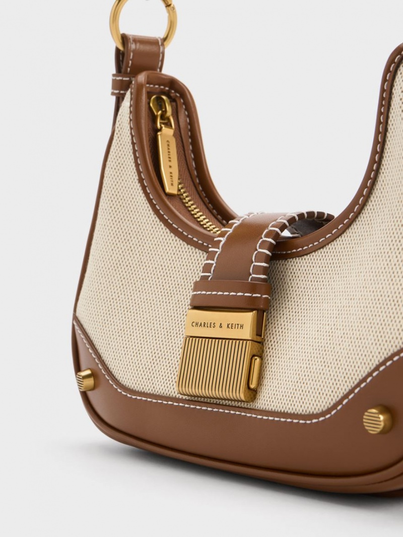 Geantă Hobo Charles & Keith Winslet Panza Belted Ciocolata | 485IFNRYO