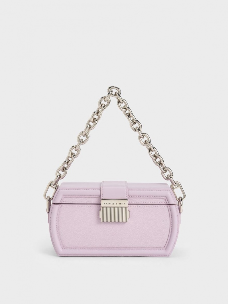 Geanta Clutch Charles & Keith Leona Belted Geometric Violet | 192VZAOQL