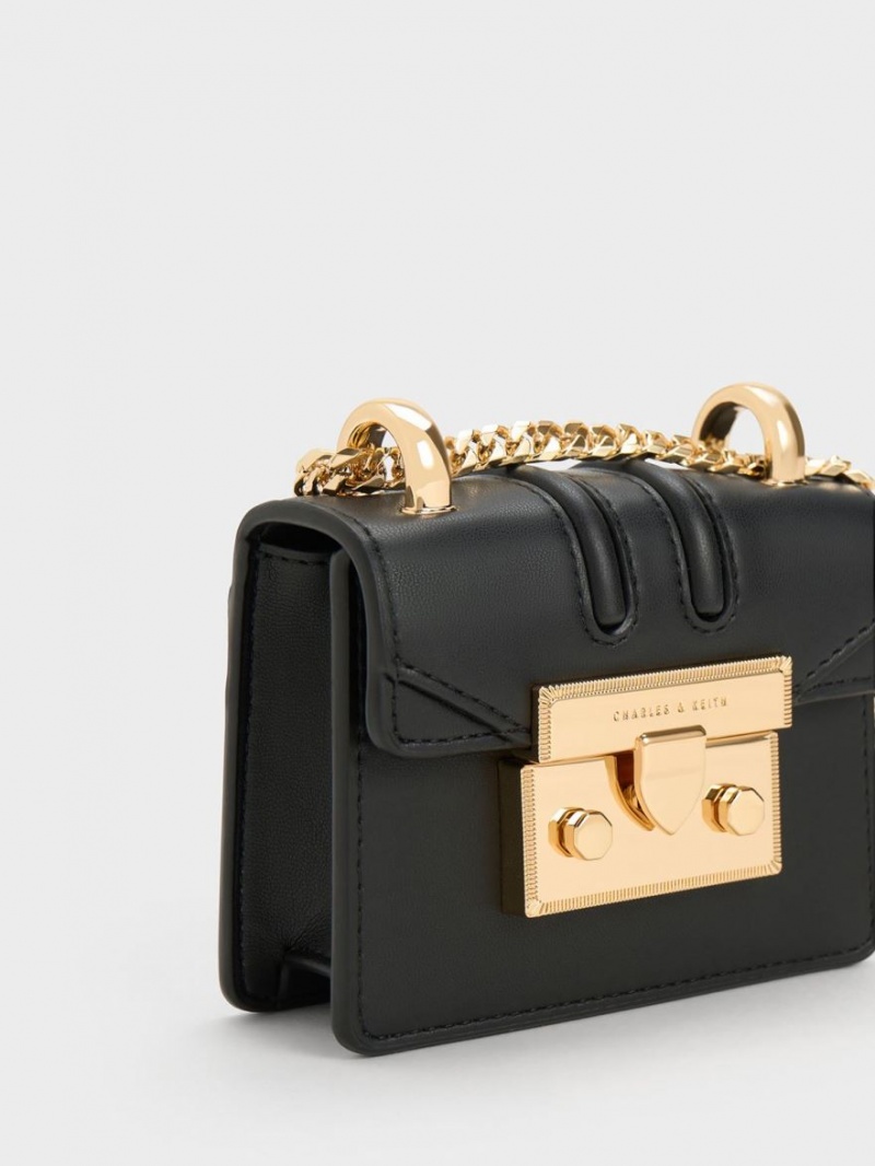 Geanta Clutch Charles & Keith Micro Charm-Embellished Negrii | 372TOMZLW