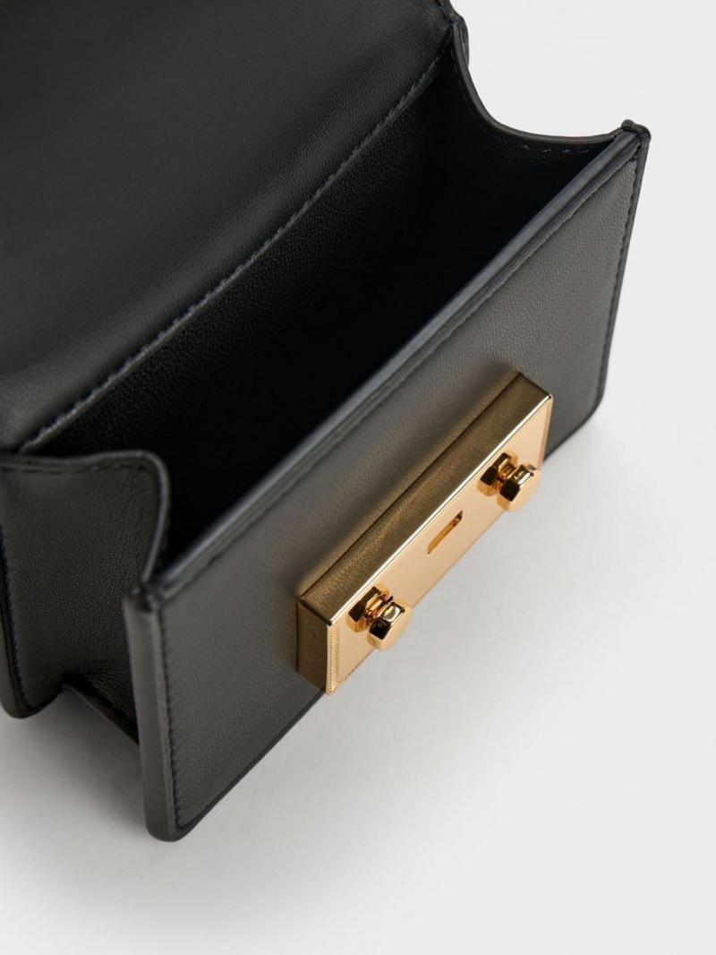 Geanta Clutch Charles & Keith Micro Charm-Embellished Negrii | 372TOMZLW