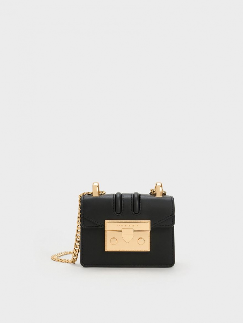Geanta Clutch Charles & Keith Micro Charm-Embellished Negrii | 372TOMZLW