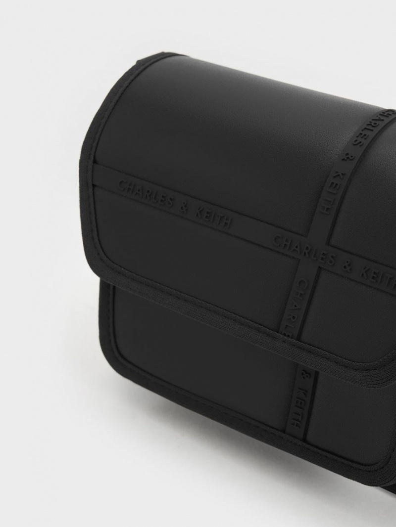 Geanta Crossbody Charles & Keith Avenue Contrast-Trim Negrii | 362UXTZGQ