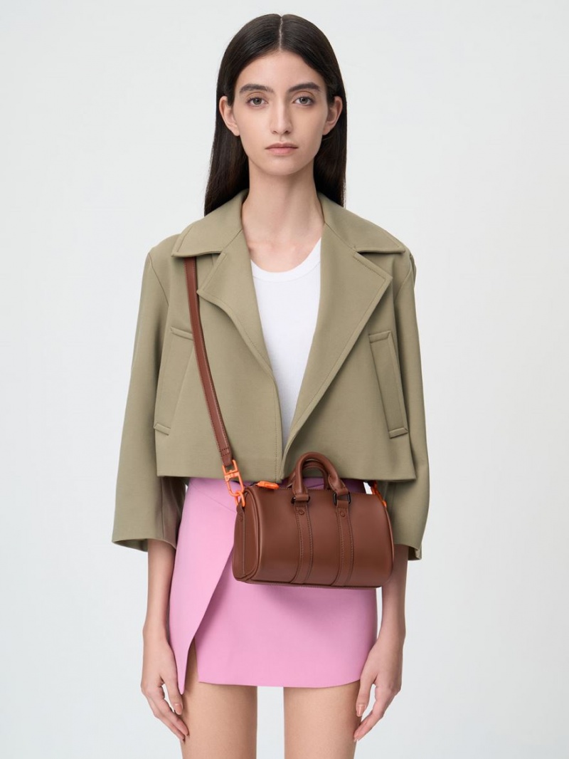 Geanta Crossbody Charles & Keith Balta Chain-Link Bowling Maro | 103NHQZED