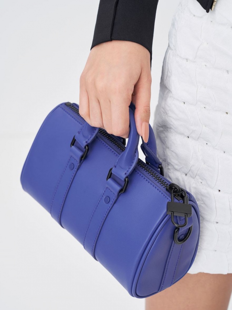 Geanta Crossbody Charles & Keith Balta Chain-Link Bowling Albastri | 240LCONEH