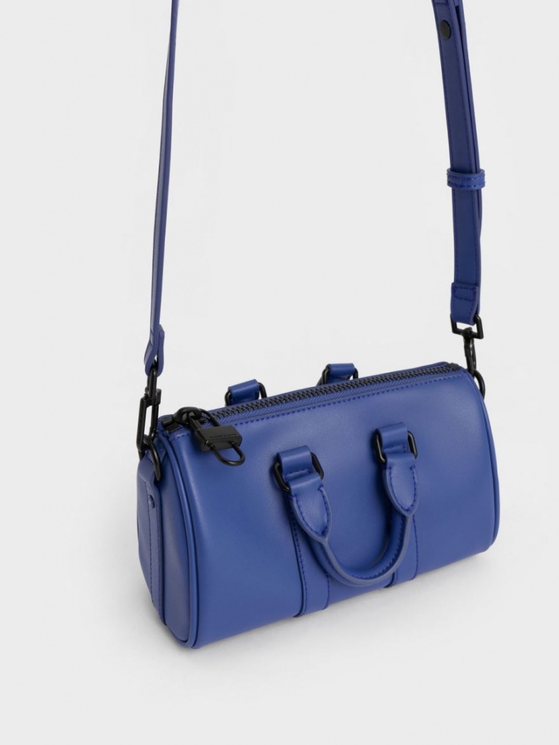 Geanta Crossbody Charles & Keith Balta Chain-Link Bowling Albastri | 240LCONEH