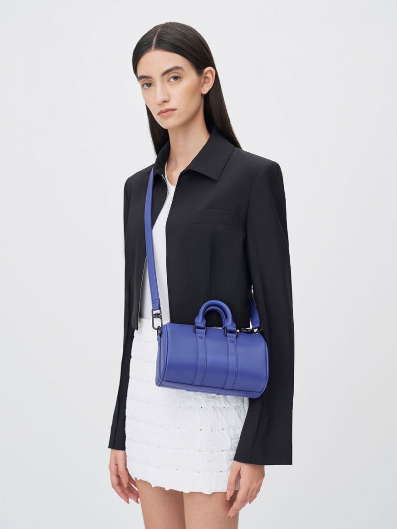 Geanta Crossbody Charles & Keith Balta Chain-Link Bowling Albastri | 240LCONEH