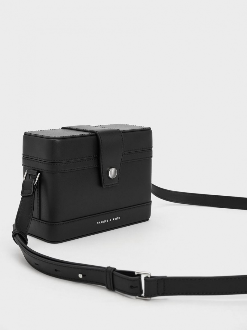 Geanta Crossbody Charles & Keith Bronte Boxy Negrii | 382HCXJOW