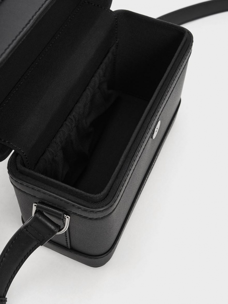 Geanta Crossbody Charles & Keith Bronte Boxy Negrii | 382HCXJOW