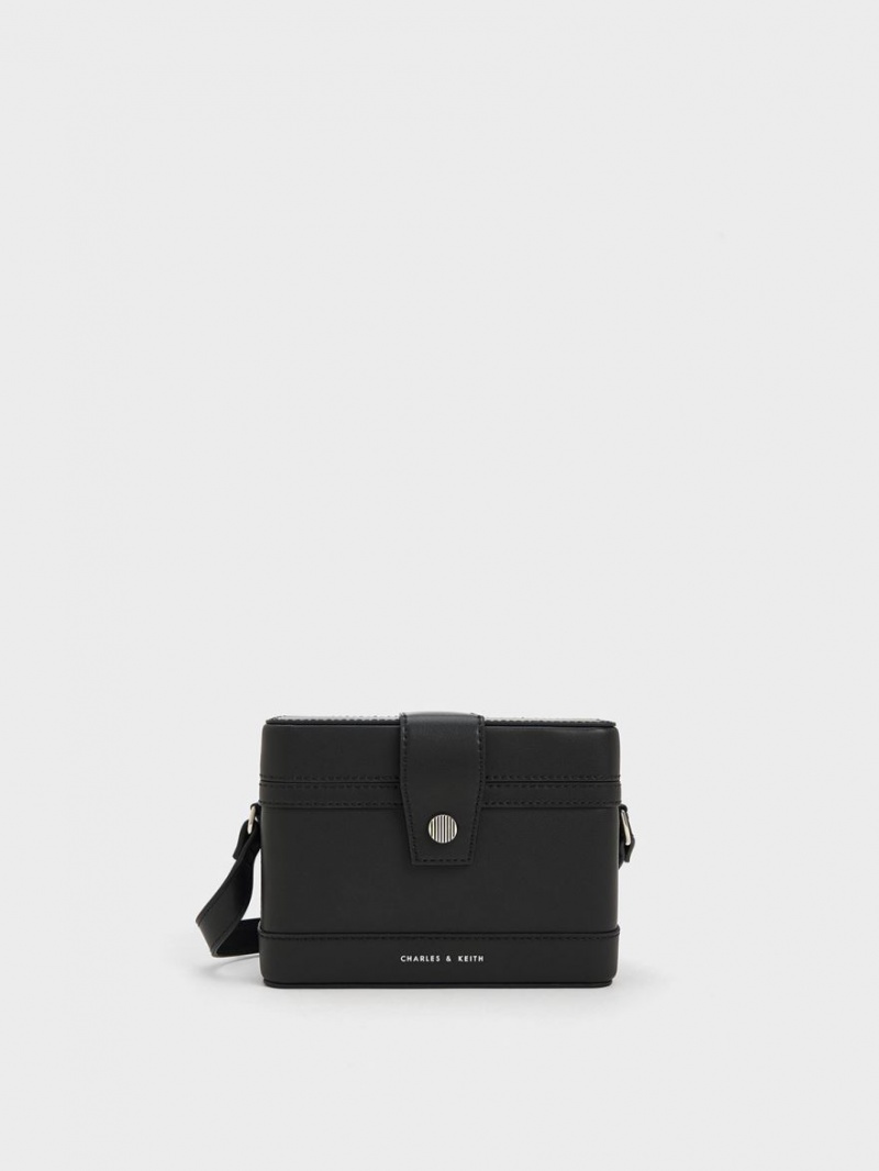 Geanta Crossbody Charles & Keith Bronte Boxy Negrii | 382HCXJOW