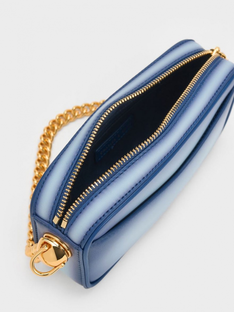 Geanta Crossbody Charles & Keith Cayce Ombre Boxy Bleumarin | 154HNVETY