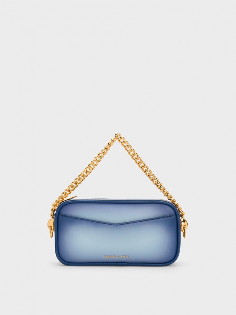 Geanta Crossbody Charles & Keith Cayce Ombre Boxy Bleumarin | 154HNVETY